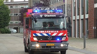 Opkomst amp Uitruk Vrijwillige Brandweer TS Diemen 134231 met spoed naar Brand Bijgebouw Amsterdam [upl. by Borras761]