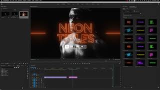 Neon Titles PR Tutorial Premiere Pro MOGRTs [upl. by Agarhs]