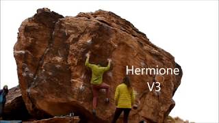 V0 V1 V2 V3 on Teepee Boulder Moes Valley Bouldering [upl. by Ahsakat347]