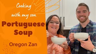 Portuguese Soup Recipecooking with my sonAzorean Kale Soup [upl. by Orag]