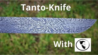 Making a Tantostyle knife with BlackBeardProjects from Mosaic Damascus [upl. by Matteo652]