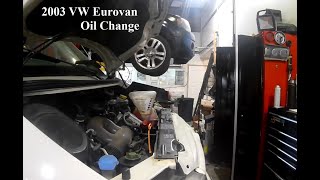 2003 Volkswagen Eurovan Oil Change DIY [upl. by Ynaitirb]