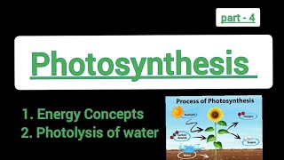 Energy conceptsPhotolysis of waterHills reaction [upl. by Oedama]