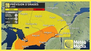 Risque dorages aujourdhui au Québec possiblement violents par endroits [upl. by Angy]