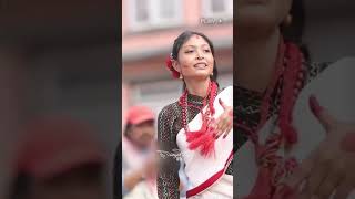 dhime dance with newari dress at basantapur Kathmandu angelmaicha [upl. by Bernj]