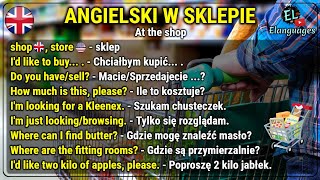 Angielski w sklepie na zakupach kupowanie zwroty i słówka  At the shop in English [upl. by Glennon]