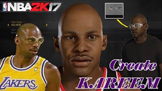 NBA2K17 How To Create Kareem AbdulJabbar 4 Versions  Goggles MyPlayer MyCareer [upl. by Hirai801]