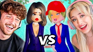 Celebrity Costume BATTLE vs CAYLUS in Dress to Impress [upl. by Clougher]