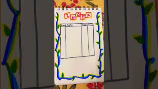 How to make index page index page border borderideas project art school drawing subscribe [upl. by Bonn667]