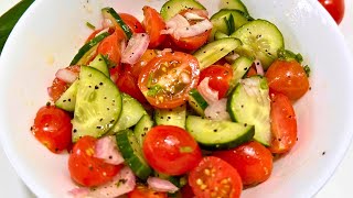 Cherry tomato amp Cucumber Salad Recipe  Quick amp Easy Healthy Salad  Salad [upl. by Aohk333]