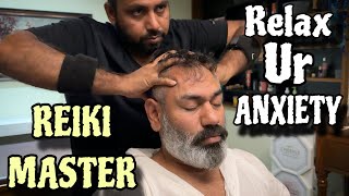 Anxiety Releif head massage by Indian Barber Reiki Master 💈Asmr relaxation for better sleep [upl. by Eadas]