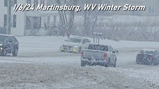 01062024 Martinsburg West Virginia  Winter Storm  Heavy Snow  i81 Shots  People Out [upl. by Eleanora]