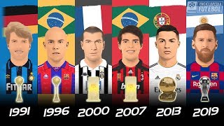 TODOS OS VENCEDORES DO PRÊMIO MELHOR JOGADOR DO MUNDO FIFA 19912019 [upl. by Pond]