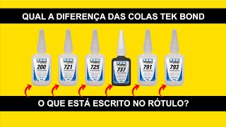 QUAL A DIFERENÇA DAS COLAS DA TEK BOND DE ACORDO COM O RÓTULO DO FABRICANDO escolha corretamente [upl. by Laurence]