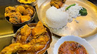 হাঁসের ডিম দিয়ে ফুলকপি🥦🍗🌶মোচা ফুলের বড়া দিয়ে ঘন মুগের ডালচটজলদি চিকেন ঝোলটমেটোর চাটনি🍅 [upl. by Venable]