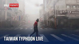 Watch from Kaohsiung where Typhoon Krathon has made landfall in Taiwan [upl. by Gutow634]