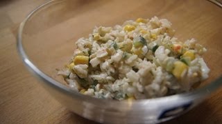 Salat aus Krabbenstäbchen quotSurimiquot Салат из крабовых палочек с рисом [upl. by Ressay]