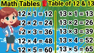 Table of 12 and 13 12 aur 13 ka Table 12 ka Table 13 ka Table Pahada 12 aur 13 tableof12and13 [upl. by Antin]