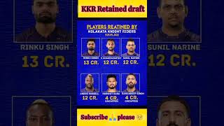 KKR Retained players ipl indiancricketer rcbvcsk babarazam cricketteam msdhoni iplrcb rcb [upl. by Ondine]