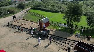 This is an aerial view of Halesworth to Southwold Narrow Gauge Railways Open Day at Blythburgh [upl. by Long]