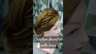 Sidewise  braid shaped Advanced hairstyles with lines [upl. by Helbonnas469]