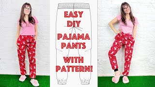 How to Sew Pajama Pants With Pockets Easy sewing Tutorial With Pattern Included  Sew Anastasia [upl. by Greggory143]