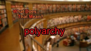 What does polyarchy mean [upl. by Aissatan]