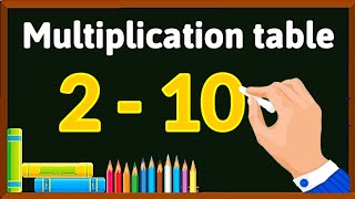 Table of 2 to 10  learn table 2 to 10  Multiplication tables 210  Multiplication table for kids [upl. by Yraek]