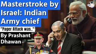 MASTER STROKE BY ISRAEL says Indian Army Chief  PM Modi Calls Netanyahu after Lebanon Attack [upl. by Nilre]