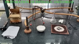 Preparation of phthalic anhydride from phthalic acid  STD XII science Chemistry practical [upl. by Dnaltroc]