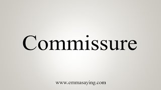 How To Say Commissure [upl. by Sutniuq]