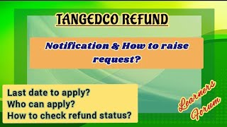 TANGEDCO REFUND  How to apply to get refund  Complete details [upl. by Mchail548]