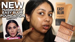 IS THE NEW HUDA BEAUTY EASY BLUR FOUNDATION WORTH BUYING 10HR WEAR TEST [upl. by Sorenson]