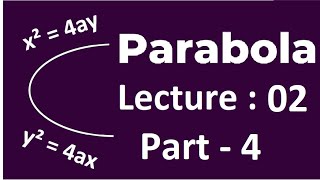 Conic sections  Parabola  Lecture  02  Part 4  IITJEE  JEE Main  Types of Parabola [upl. by Akenn920]