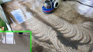 Cleaning And Restoring An Old And Abused terrazzo Floor SO SATISFYING restore satisfying [upl. by Nowed]