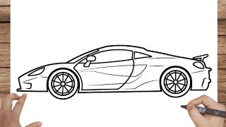 How To Draw McLaren 600LT Car  2019 model [upl. by Bone]