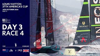 Louis Vuitton 37th Americas Cup Race 4  Emirates Team New Zealand vs INEOS Britannia  Full Replay [upl. by Assirt]