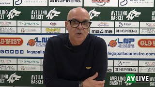 Avellino BasketElachem Vigevano 8580 il commento di Crotti [upl. by Dnomso329]