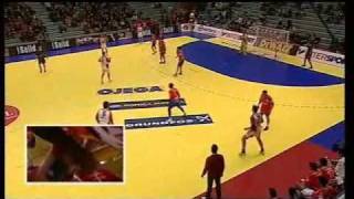 Handball Euro 2008 Hungary  Spain last 6 min [upl. by Aihsekat]