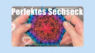 Perfektes Sechseck Hexagon stricken [upl. by Cirda]