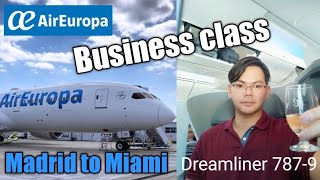 Review Air Europa Dreamliner 7879 BUSINESS CLASS Madrid to Miami [upl. by Raddy992]