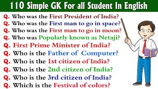 110 Simple GK For Kids In English  Kids GK  GK For all Student In English  General Knowledge GK [upl. by Genovera757]