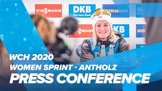 Antholz 2020 Women Sprint Press Conference [upl. by Arhat780]