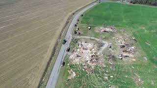 Drone Footage of Delaware Tornado Path and Damage April 2023 [upl. by Namsaj]