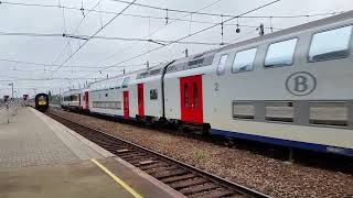 NMBSSNCB Class 18 HLE 18 1896 departing Brussel Noord Station on 210615 [upl. by Carolus]