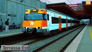 Terrassa Est R4  R12  Rodalies Barcelona  Renfe 447 [upl. by Charlot]