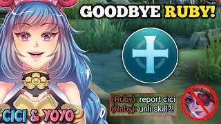 CICI BEST BUILD AND EMBLEM TO DOMINATE RUBY IN EXP LANE‼️ so broken😱  GLOBAL CICI MLBB🔥 [upl. by Nannie240]