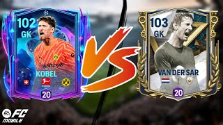 😱VAN DER SAR SALON de LEYENDAS VS KOBEL CHAMPIONS VS  ✅CUAL es el MEJOR  FC 24 MOBILE [upl. by Nahtan454]