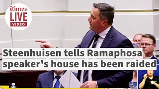 Steenhuisen points out raid on speakers house to president on parliament [upl. by Rodnas]