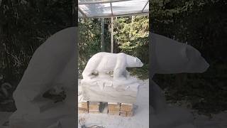 After 2 Months Carving  Marble POLAR BEAR SCULPTURE [upl. by Nairrot]